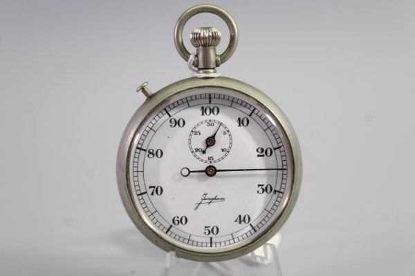 Vorkrieg – Uhr, Taschenuhr Kriegsmodell Junghans Stoppuhr 1 - 2 WK Marine - Artillerie - U Boot, 2 Schleppzeiger - Rattrapante!