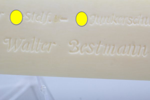 SS Junkerschule Klagenfurt Zeitungswender / Brieföffner aus Bein mit Silbermontur 800 er Silber Walter Bestmann
