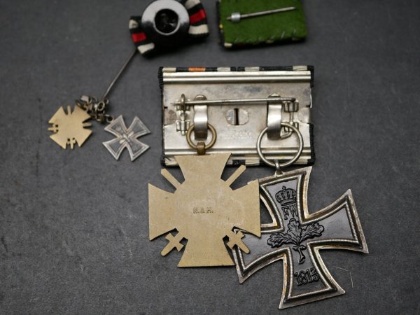 Medal bar EK2 / KTK 1914/18 + miniatures + field bar + buttonhole mini