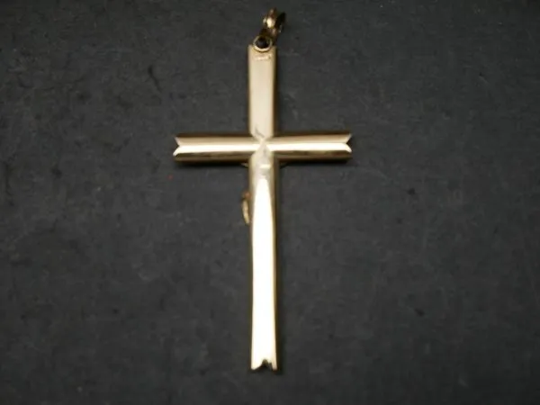 Echt Gold Ketten-Anhänger - Kreuz - 560 / 1000 Gold 59 x 32 mm - 2,41 Gramm