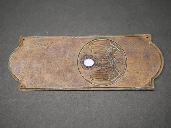 Rare door plaque with eagle and HK, dimensions 255 x 95 mm