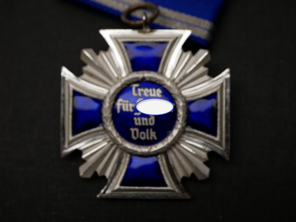 NSDAP Service Award 2nd Class in Silver on Ribbon in Blue Award Box