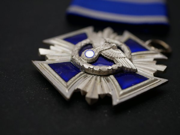 NSDAP Service Award 2nd Class in Silver on Ribbon in Blue Award Box