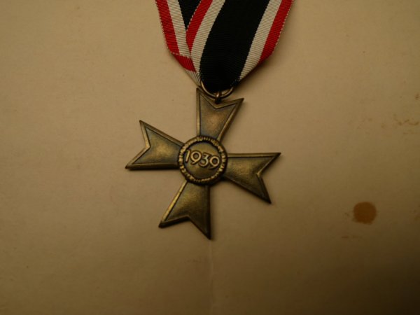 KVK - War Merit Cross 2nd Class without Swords on Ribbon + Certificate