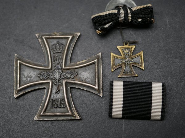 Kaiserliche Marine - EK2 Eisernes Kreuz 2. Klasse + Urkunde + Miniaturen