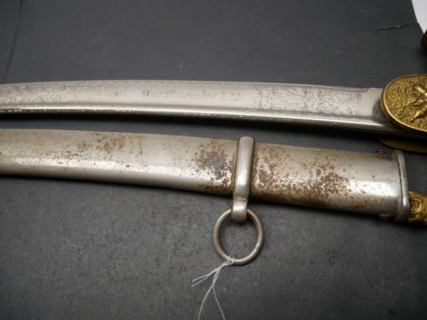 Heavy gift saber with inscription "Nagel, Wachtmeister 7.23."