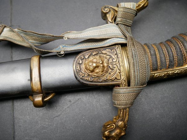 Bavaria - Heavy lion head sabre of a noble cavalry officer around 1870