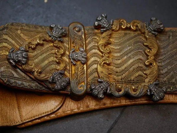 3rd Dragoon Guard of the Prince of Wales - Belt Buckle + Brocade Sash + Bandolier