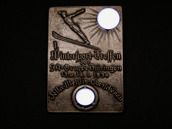 Abzeichen - 1. Wintersport-Treffen der SA-Gruppe Thüringen 1934 Zella-Mehlis-Oberschönau