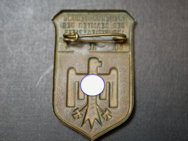 Abzeichen - Treuekundgebung der Beamten des Industriegebiets Rheinland-Westfalen Dortmund 1934