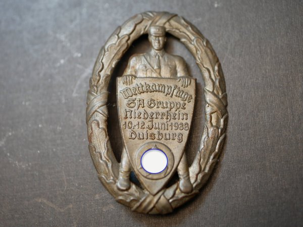 Badge - Competition days of the SA Group Lower Rhine 1938 in Duisburg