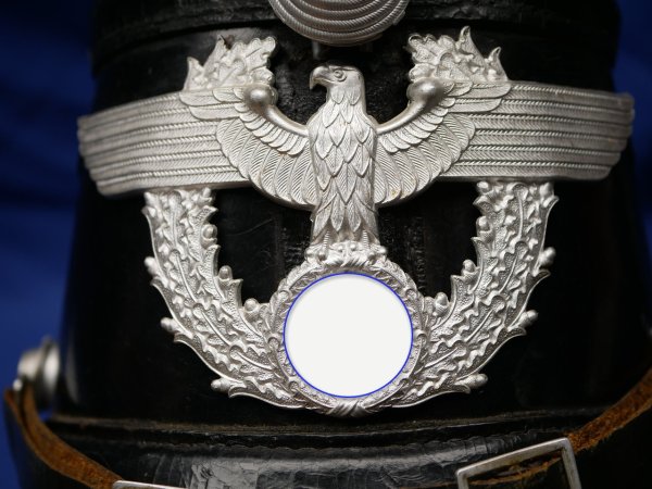 Rare police shako for reinforced police protection (VPS) - Erel Berlin Fiber-Shako