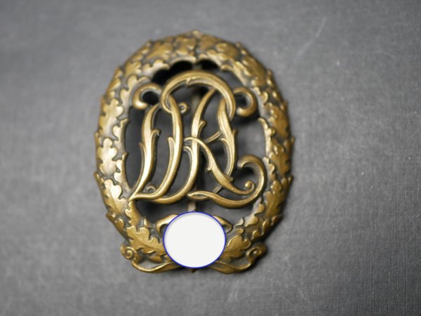 Sportabzeichen DRA (Deutscher Reichsausschuss für Leibesübungen) in Bronze ohne Hersteller