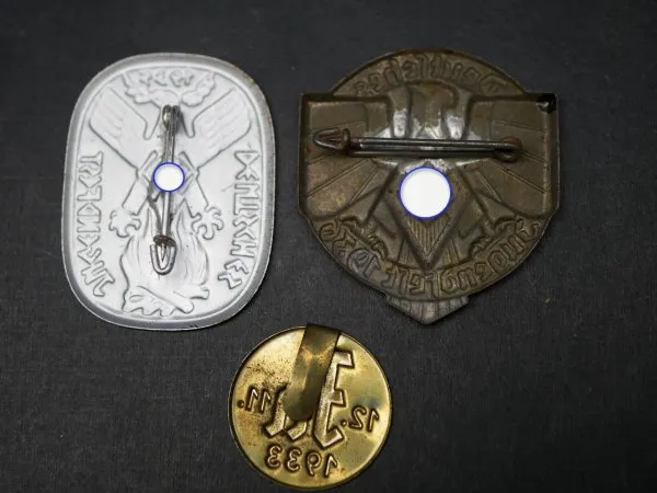 3 Badges - German Youth Festival 1935 + 1936 + Ja 1933