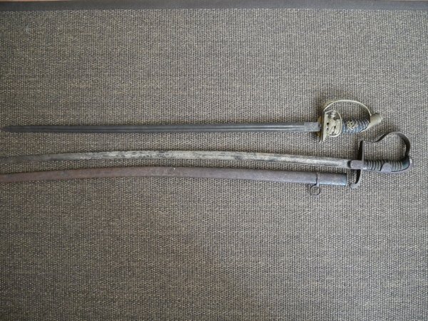 Preussischer IOD Infanterie Offiziersdegen + Einheitssäbel - unberührter Dachbodenfund