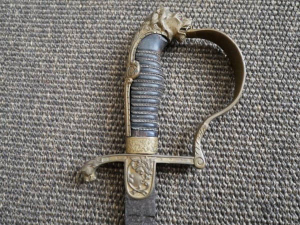 Artillerie Säbel - Hersteller Clemen & Jung Solingen - unberührter Dachbodenfund