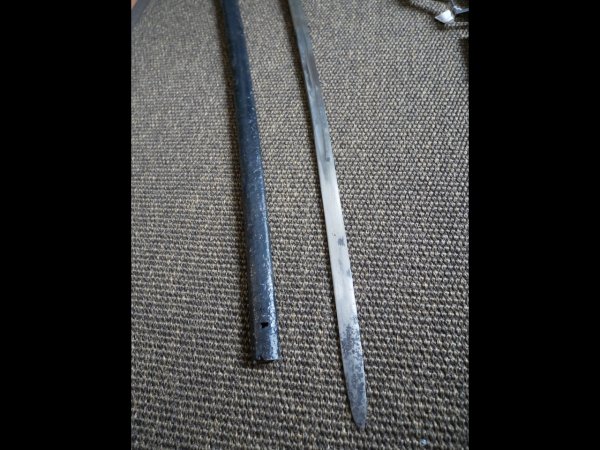 Two WWII sabers - officer's saber + enlisted man's saber as spare parts or for hobbyists