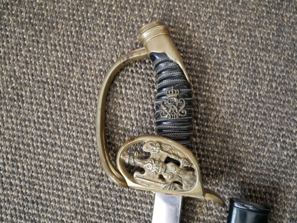 Preußen IOD Infanterie Offiziersdegen mit Klappschanier - Hersteller Clement & Jung Solingen