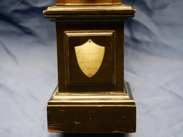 Bronzed bust with portrait of Kaiser Wilhelm II on a wooden base with plaque "Officers' shooting competition on 5.8.03 1st prize"