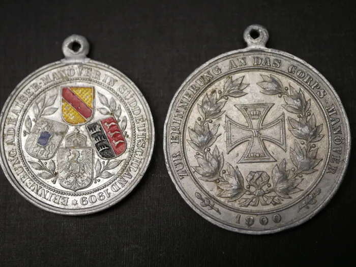 Badge of the Bavarian Veterans' Association 1874 Dollnstein + 2x Prussian Medal Kaiser Maneuvers