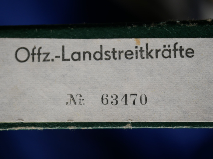 NVA Offiziersdolch der Landstreitkräfte mit Gehänge + Paradebinde + nummerngleichen Karton + Garantieurkunde von 1984