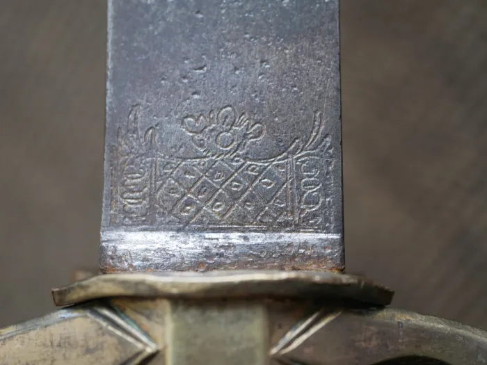 Hunting Dagger with Decorated Blade, circa 1800–1820