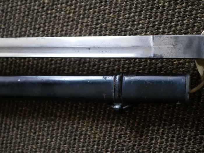 Preußen Infanterie Offiziersdegen (IOD) M 1889, Klinge mit Vertreiber D. David Berlin C., Gipsstr. 23