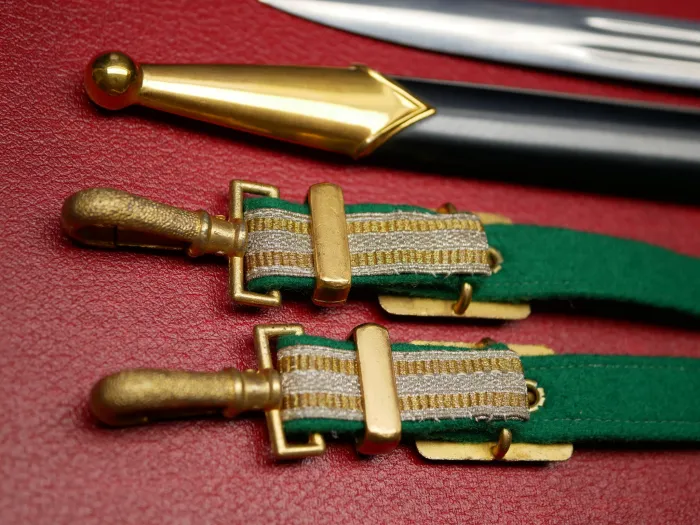 Original GDR NVA General's Dagger of the Border Troops (GT), with Brocade Hanger, in Case