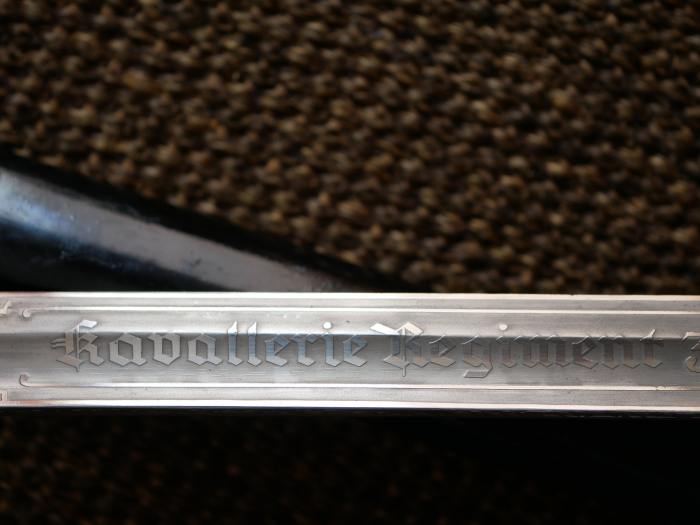 Wehrmacht officer's saber with double-sided blade etching "Kavallerie Regiment 3"