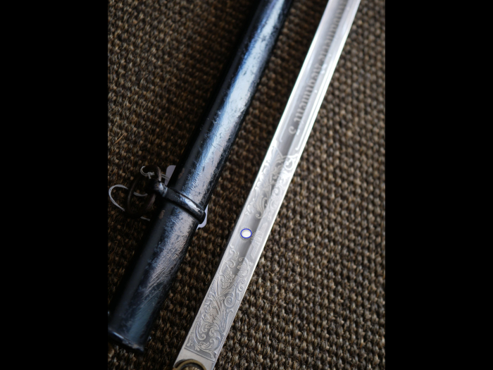 Wehrmacht officer's saber with double-sided blade etching "Kavallerie Regiment 3"