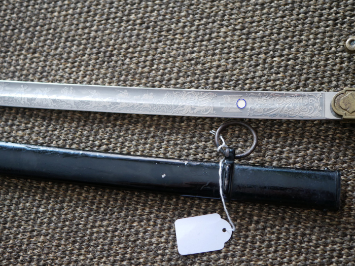 Wehrmacht officer's saber with double-sided blade etching "Kavallerie Regiment 3"
