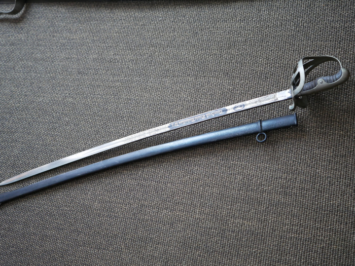 Prussian Model 1852 saber with blade etching "Brandenburg Train Battalion No. 3"