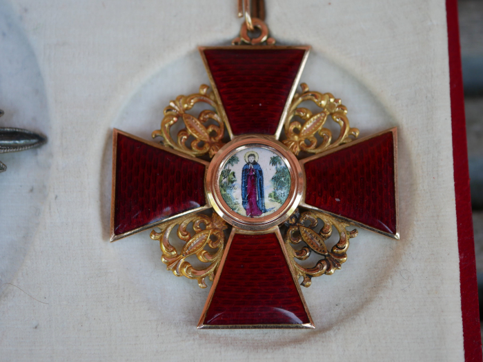 Zaristisches Russland St. Anna Orden Satz 1. Klasse Kreuz und Bruststern im Etui