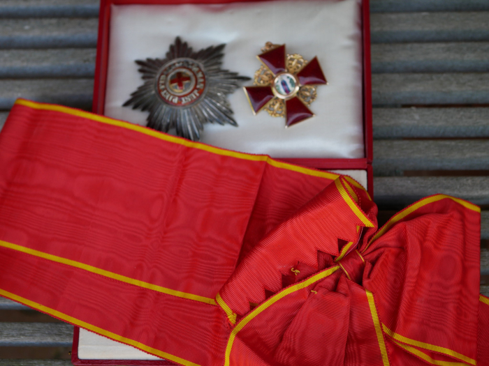 Zaristisches Russland St. Anna Orden Satz 1. Klasse Kreuz und Bruststern im Etui
