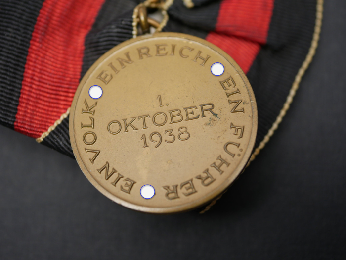 Sudetenland Medal (Commemorative Medal of 1 October 1938) on a single ribbon bar