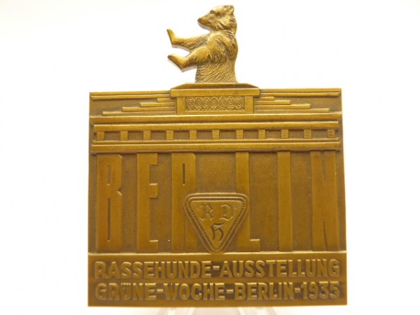 Badge RDH - pedigree dogs - exhibition Green Week Berlin 1935