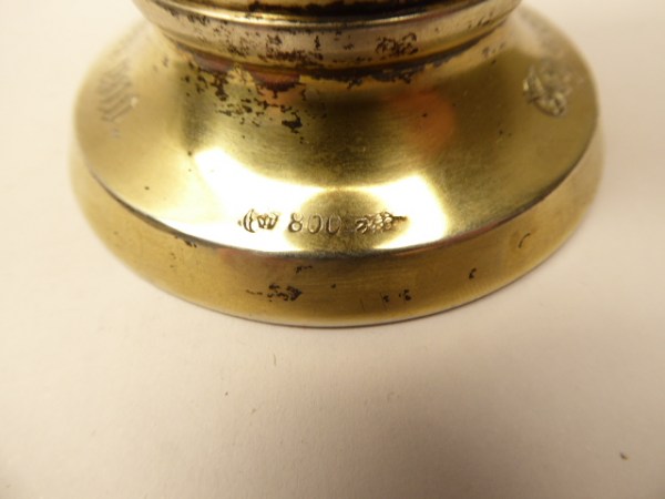 Silber-Pokal + Zigaretten-Etui an einen Generalmajor 1910