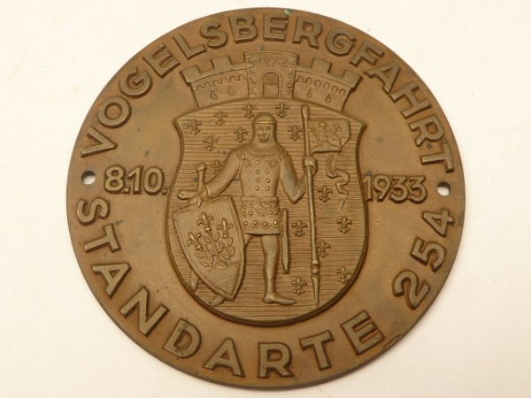 SA badge Vogelsbergfahrt Standarte 254, 1933 with manufacturer Wiedmann Frankfurt a.M.
