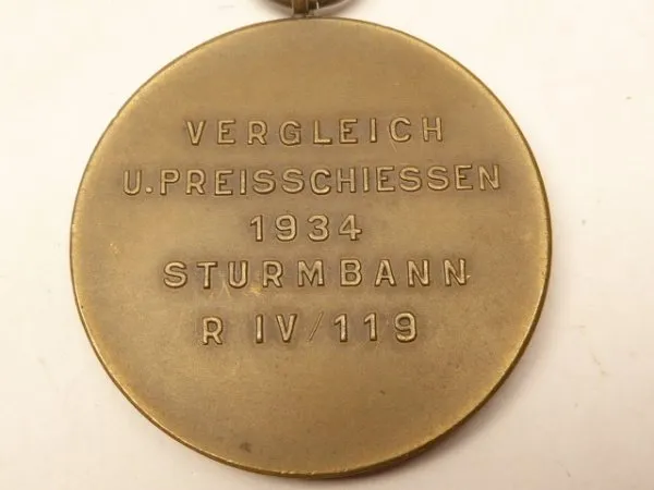 Medaille SS Vergleich und Preisschiessen 1934 Sturmbann R IV/119