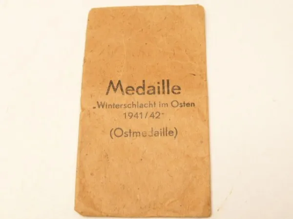 Tüte zur Medaille "Winterschlacht im Osten 1941/42" Ostmedaille