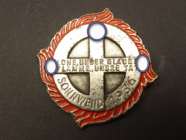 Conference badge Sonnwend 1936 Lowe, our belief, our deed