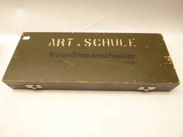 Koordinatenschieber 1:25000 1:50000 Bundeswehr im Kasten, Artillerie Schule, Breithaupt Kassel Bw