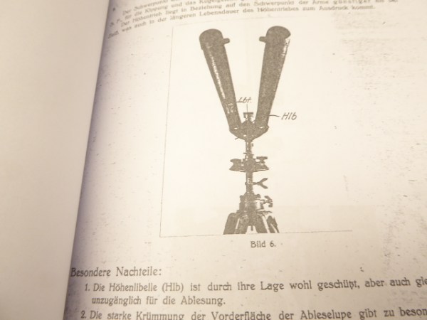 Report from 1918 - Assessment of the scissor telescopes introduced in their capacity as measuring telescopes.
