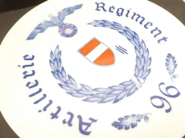 Meissen plate - "Artillery Regiment 96"