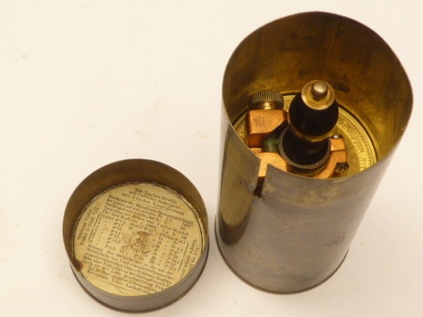 Patented pocket instrument for leveling and angle measurement around 1900