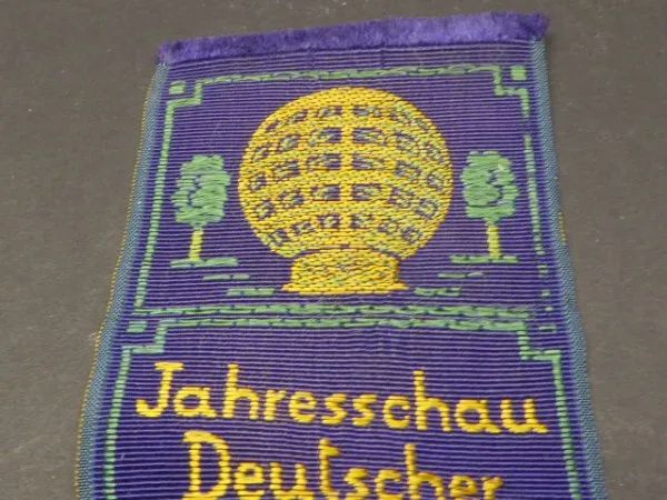 Abzeichen / Band - Jahresschau Deutscher Arbeit, Dresden 1928, Die Technische Stadt