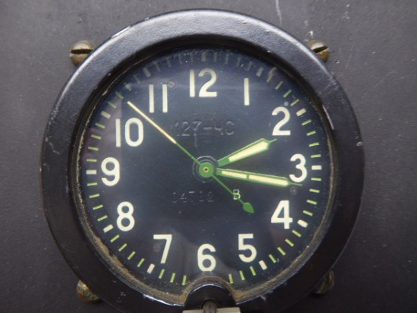 Russian built-in clock for aircraft, tanks or trucks, including stand