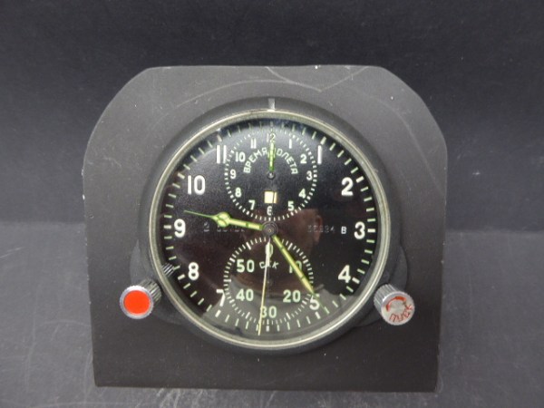 Russian aviator chronograph + time zone - 14 days movement - incl. Stand