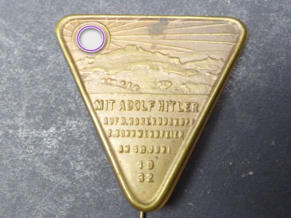Badge - With Adolf Hitler on the Hoherodskopf for the solstice celebration in 1932