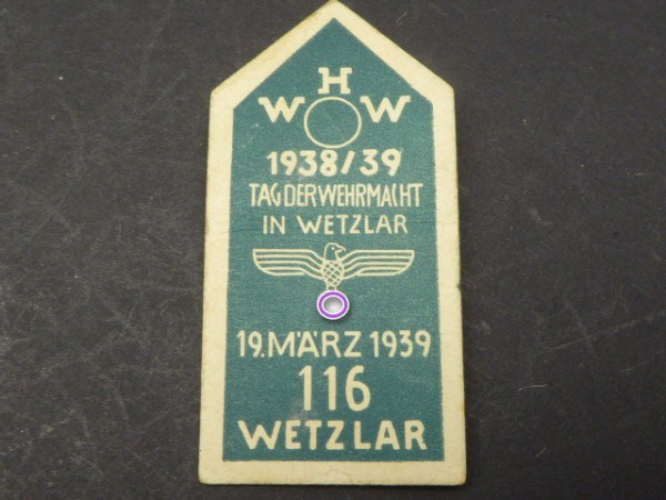 WHW Abzeichen - Tag der Wehrmacht in Wetzlar 1939